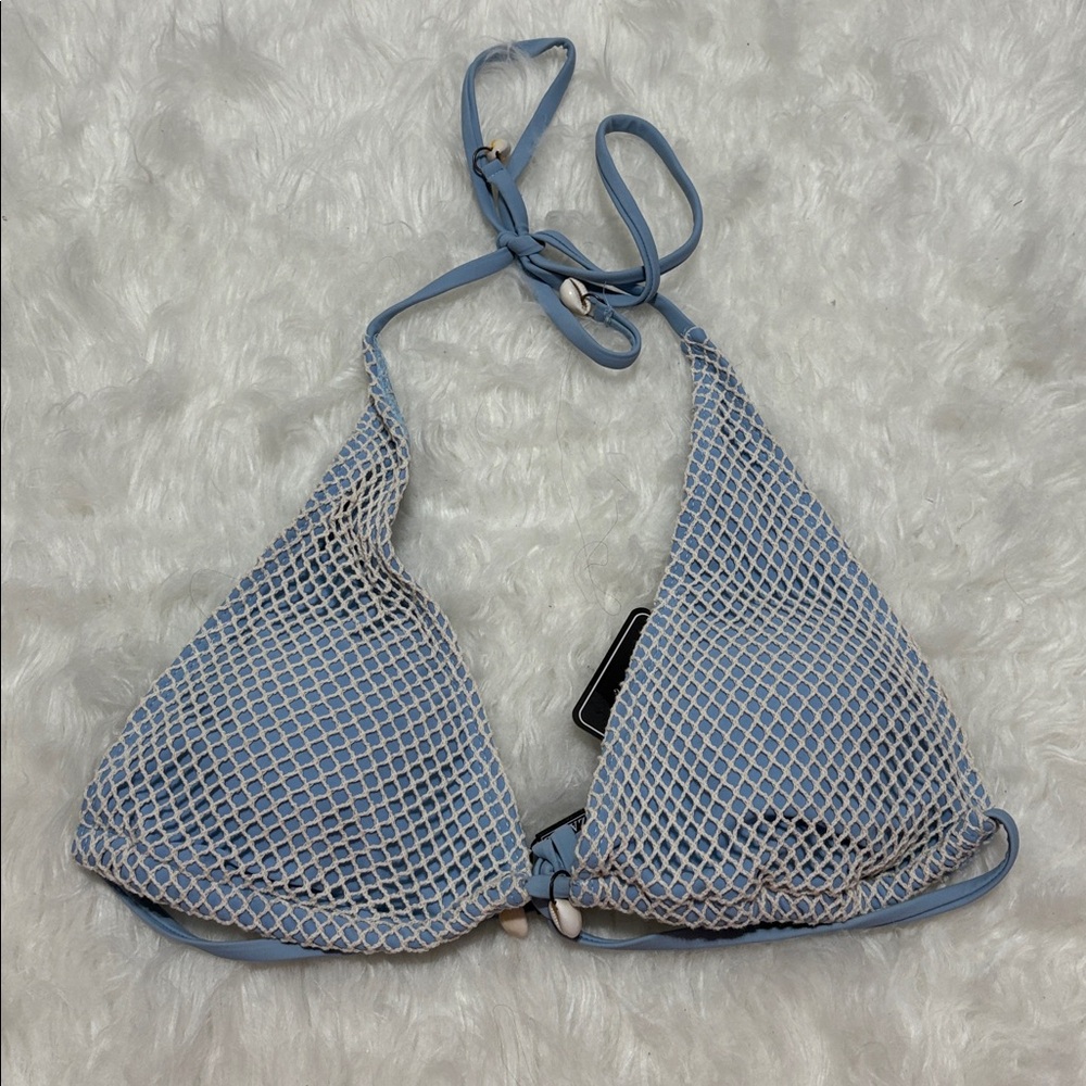 NWT Zaful Crochet Triangle Bikini Top Only With Shell Details Size M US 6